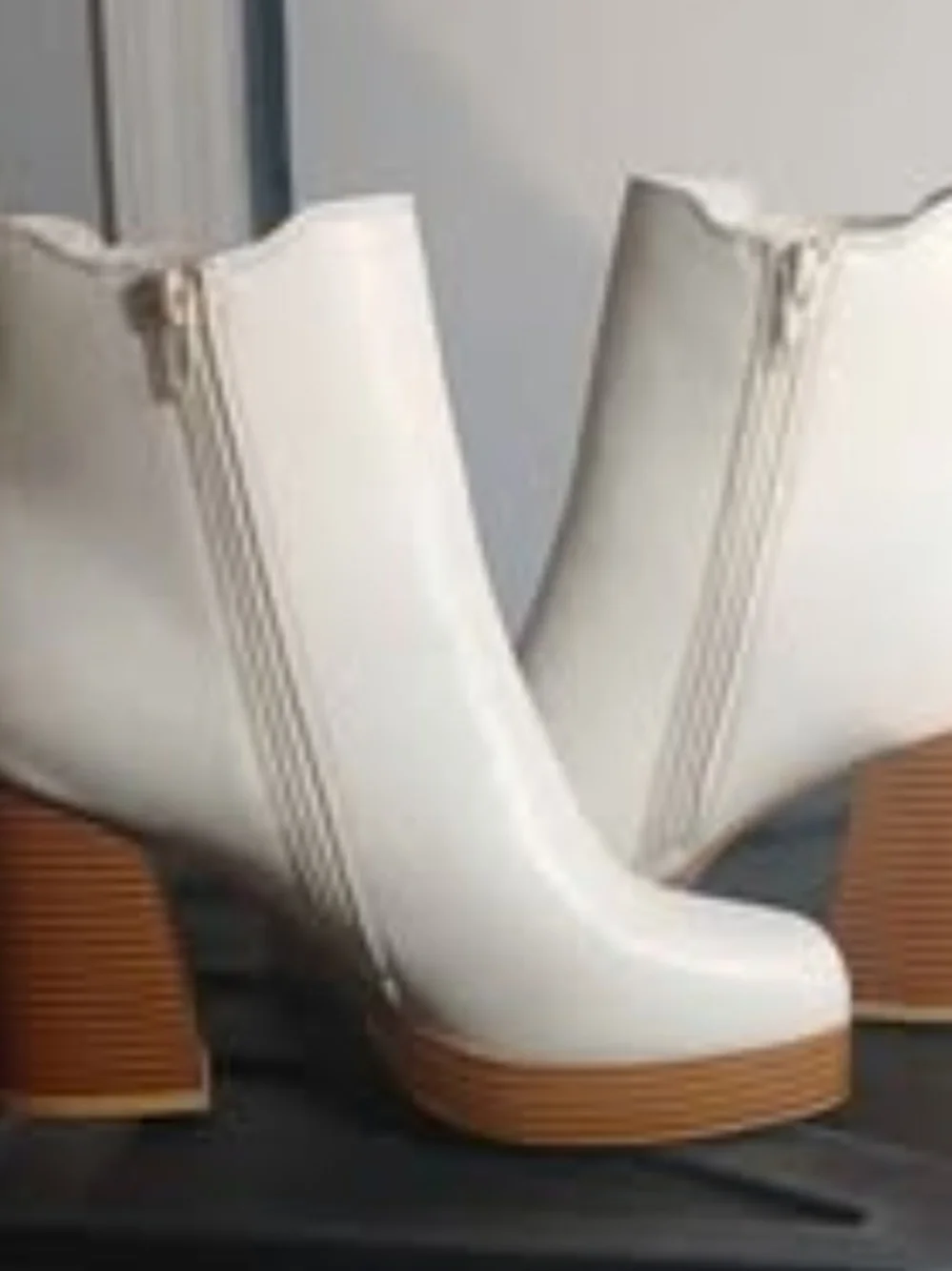 White Platform Ankle Boots - Women's Chelsea Style